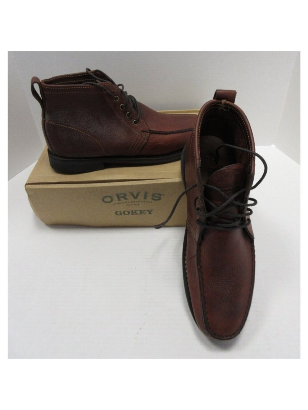 Orvis Boots 11 D Gokey Sauvage Hikers Leather Vibram Sole Moccasin NEW
